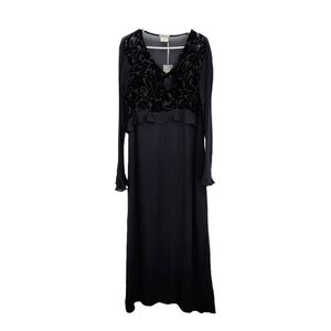 Tea & Scones Women's Lace Top Formal Maxi Semi Sheer Dress - L